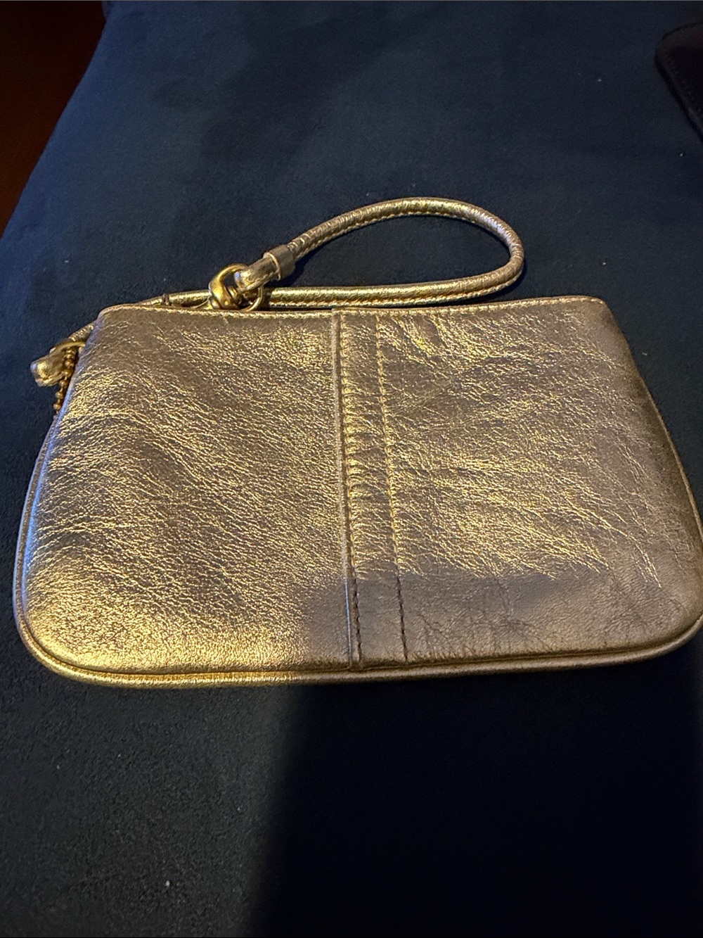 Coach Metallic Gold Wristlet Clutch